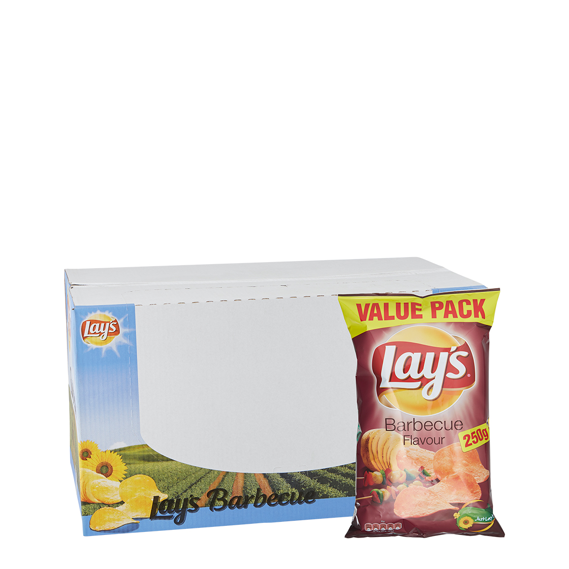 Lays Chips BBQ XL 250G 15 BAGS/CASE