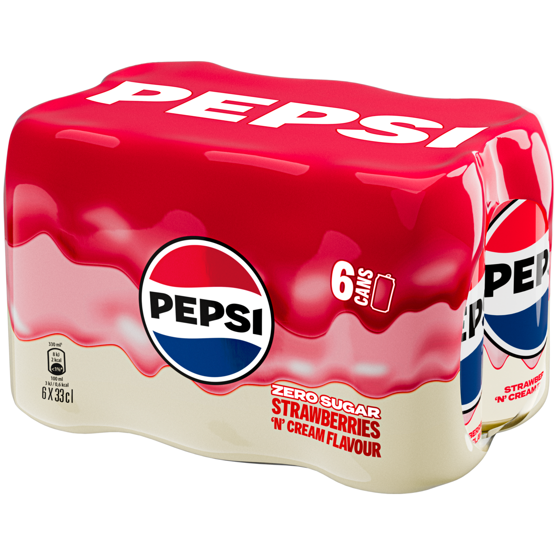 PEPSI MAX TASTY STRAWBERRY ´N` CREAM 33 DS 6P 108/24/33 KS