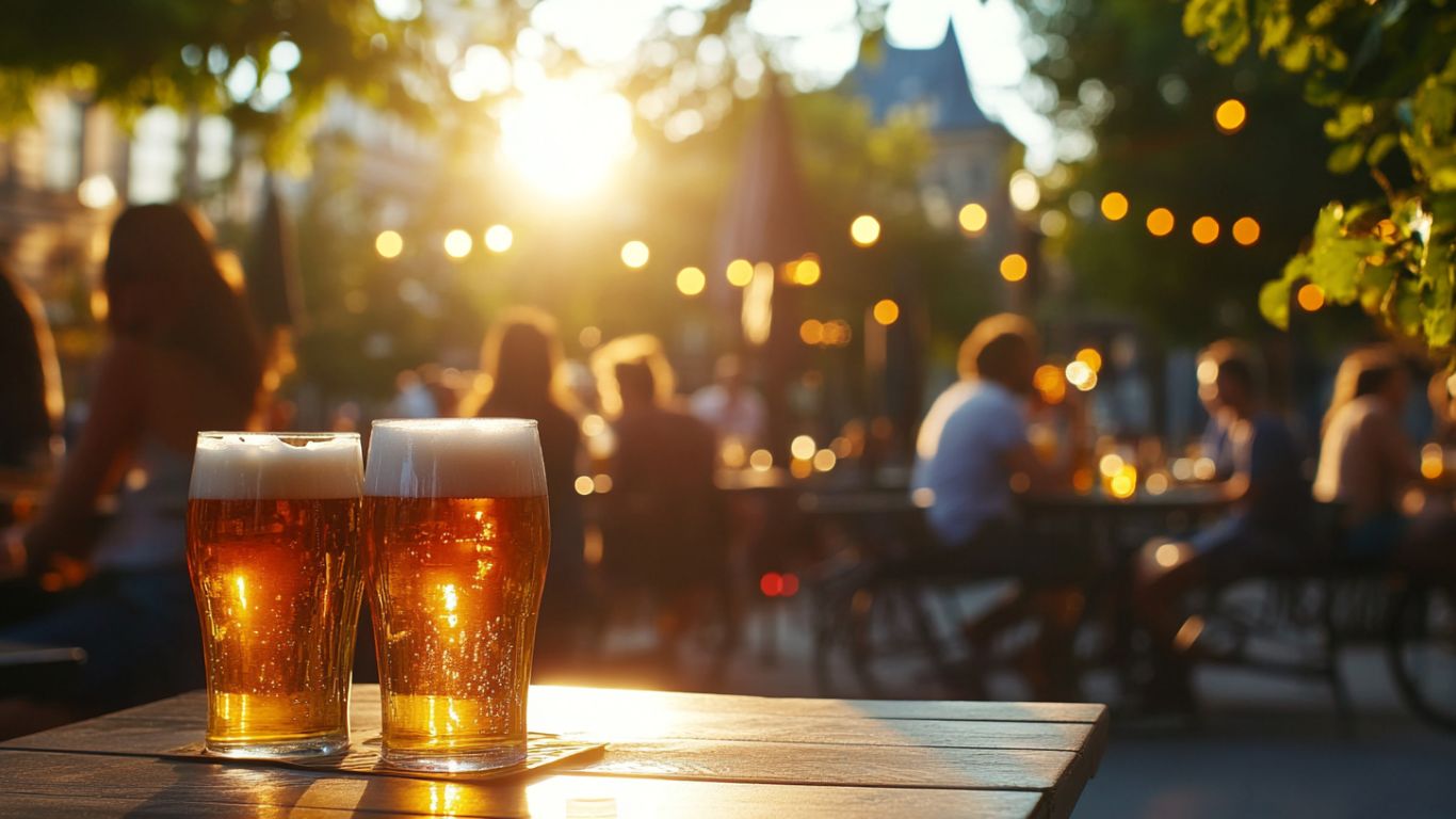 To flasker Heineken 0,0 alkoholfri øl placeret på et fyldt stadions græsplæne