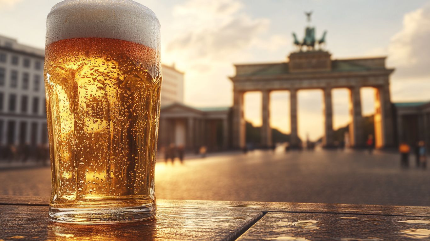 Brandenburg gate, berliner weisse til venstre