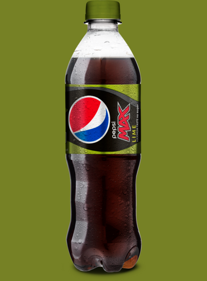 Pepsi Max Lime med grøn baggrund.